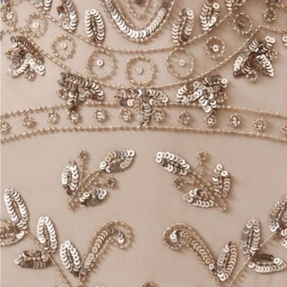 New BHLDN Orva 0 2 8 10 Gold Embellished Maxi MOB / MOG Wedding Gown - Picture 2 of 7